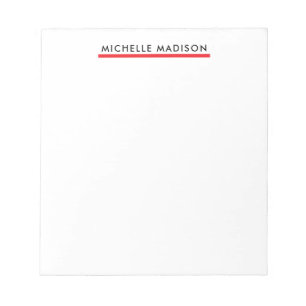 Own Name Trendy Minimalist Professional Plain Notepad