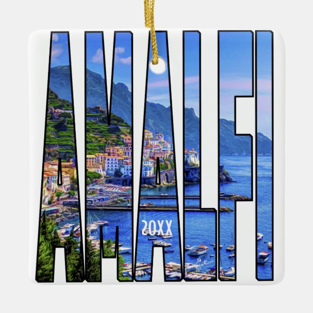 Own Photo Amalfi Coast Italy Europe Travel Ceramic Ornament (Front)
