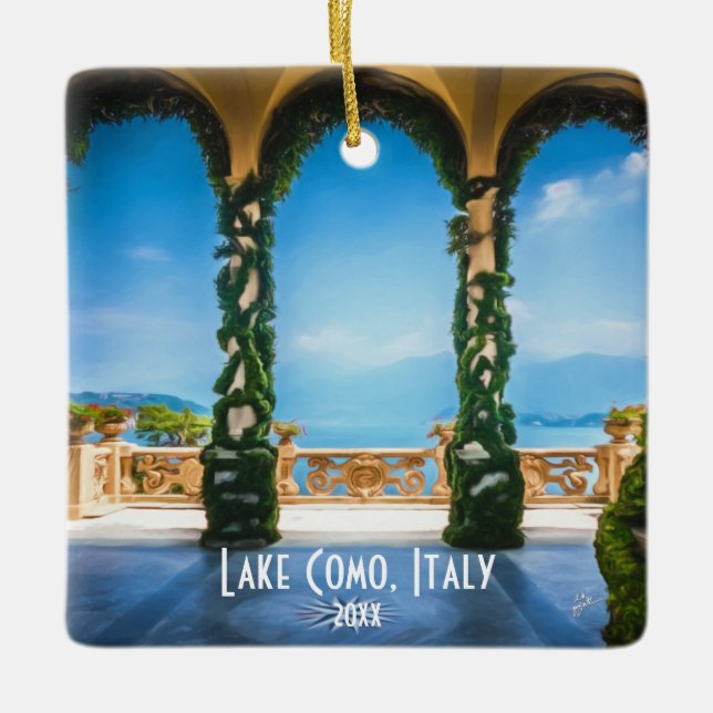 Own Photo Lake Como Italy Europe Travel Ceramic Ornament (Front)