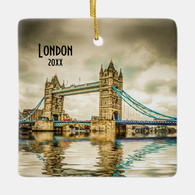 Own Photo London England Europe Travel Souvenir Ceramic Ornament (Front)
