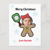 Own photo Pickleball Gingerbread girl Postcard