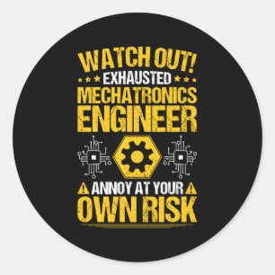 Own Risk Mecronics Engineer Classic Round Sticker