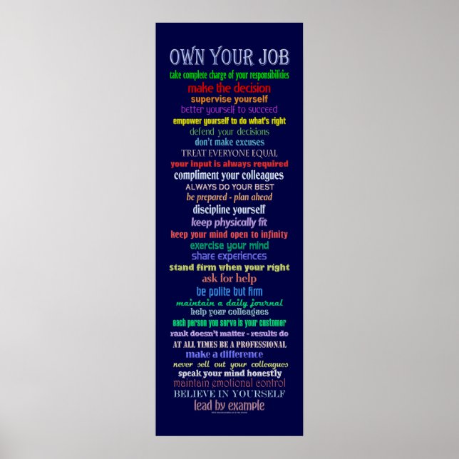 Own Your Job Poster (Front)
