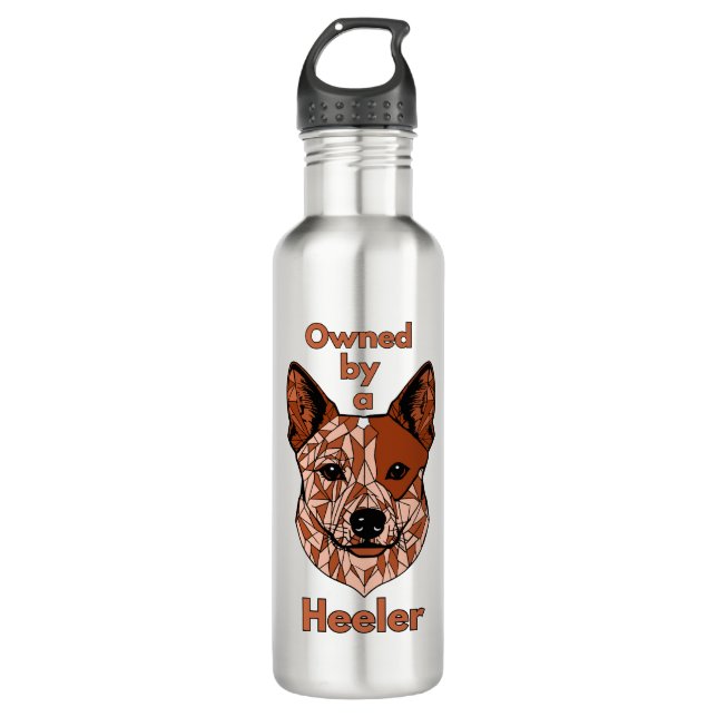 Owned by a Heeler (Red) 710 Ml Water Bottle (Front)