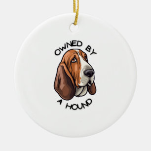 Owned by someone Basset Hound Ceramic Tree Decoration