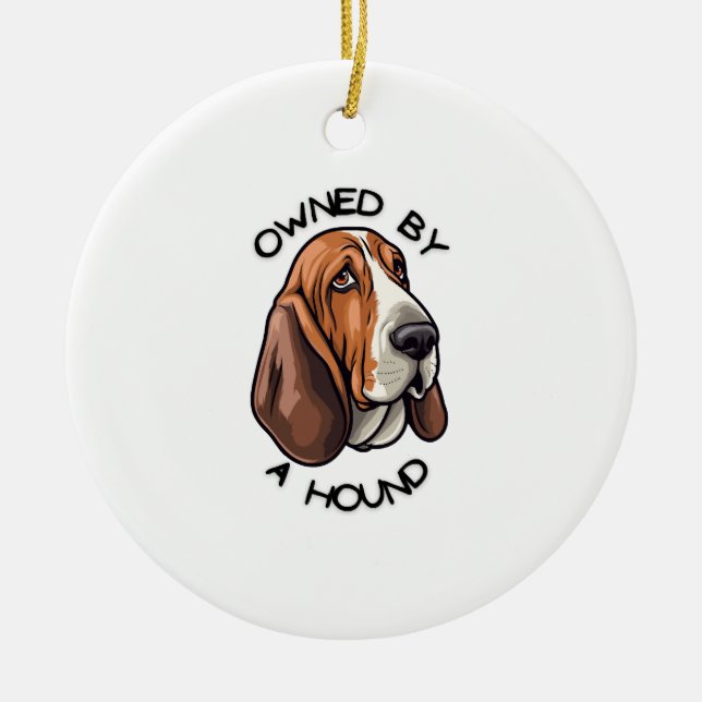 Owned by someone Basset Hound Ceramic Tree Decoration (Front)