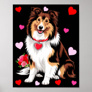 Owner Mom Dad Sheltie Dog Lover Valentines Day  Poster