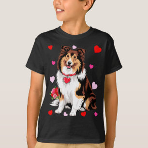 Owner Mom Dad Sheltie Dog Lover Valentines Day T-Shirt