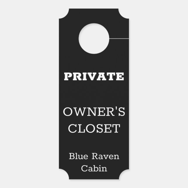 Owner's Closet Short term Rental Vacation Home  Door Hanger (Back)