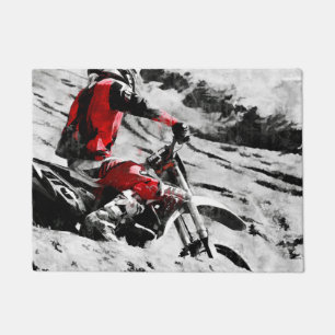 Owning The Mountain - Motocross Dirt-Bike Racer Doormat