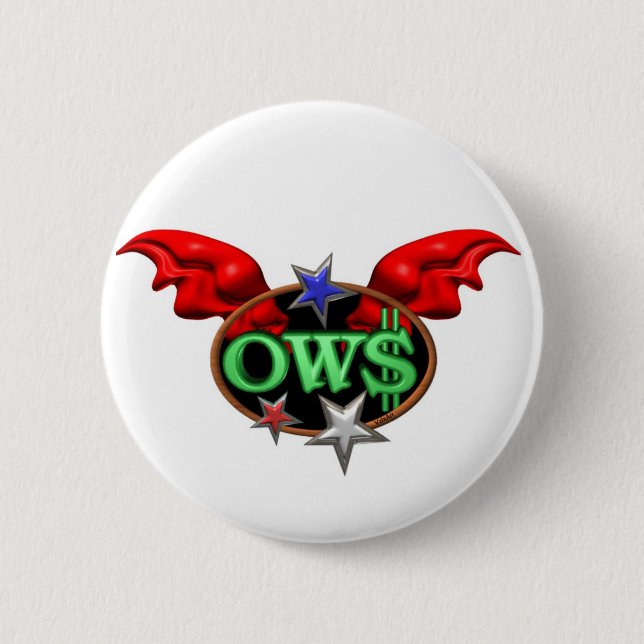 OWS Operation Wall Street Join the movement 6 Cm Round Badge (Front)