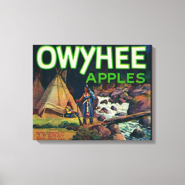 Owyhee Apple Crate LabelNampa, ID Canvas Print (Front)