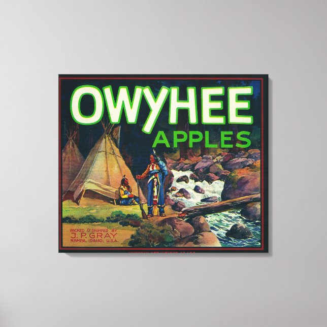 Owyhee Apple Crate LabelNampa, ID Canvas Print (Front)