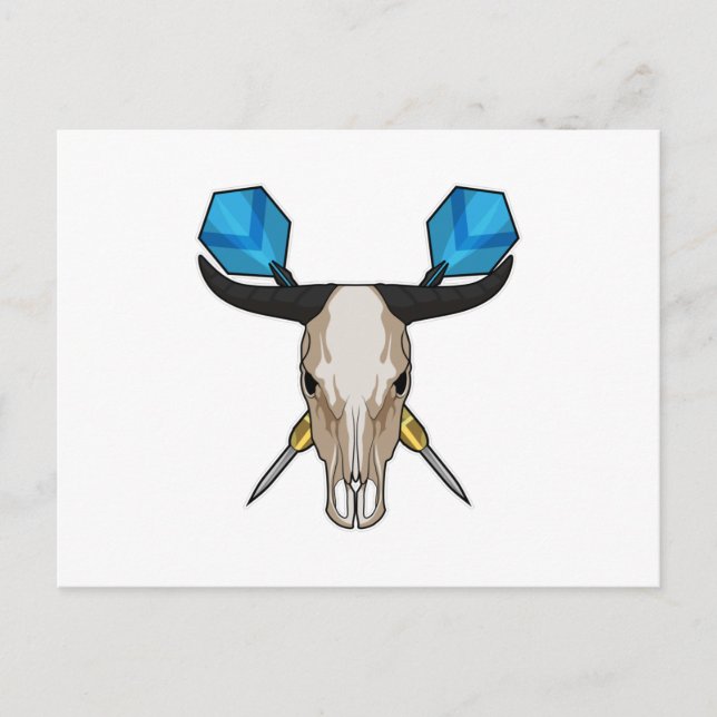 Ox at Darts with Dart Postcard (Front)