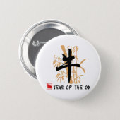 Ox Symbol Gifts 6 Cm Round Badge (Front & Back)