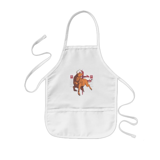 Ox Zodiac Sign Design Kids Apron (Front)