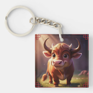 Ox Zodiac Sign Key Ring