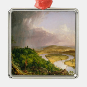 Oxbow River Seen from Mount Holyoke, Massachusetts Metal Tree Decoration