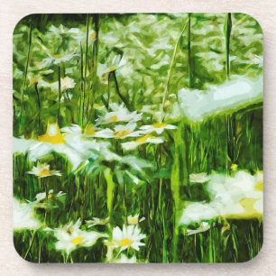 Oxeye Daisy Abstract Impressionism Coaster