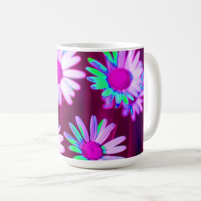 Oxeye Daisy Meadow Pop Art Style Coffee Mug (Front Right)