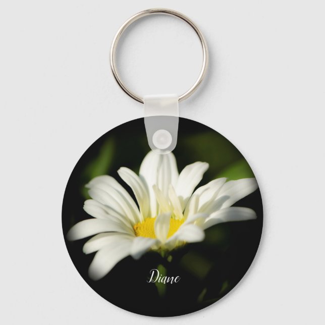 Oxeye Daisy Wildflower Keychain (Front)