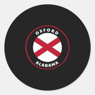 Oxford Alabama Al State Flag Badge Vacation Classic Round Sticker