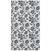 Oxford Blue Flowers in Cream Canvas