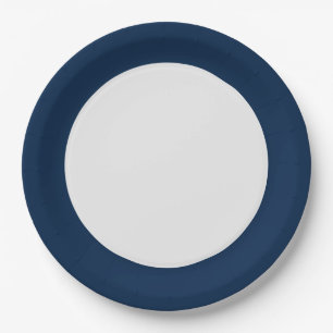 Oxford Blue Rim Paper Plates – Customisable