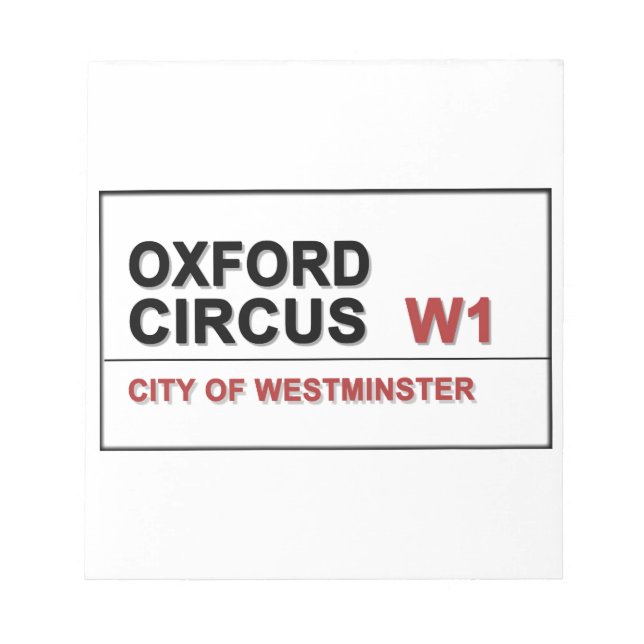 Oxford Circus Lodon England Notepad (Front)