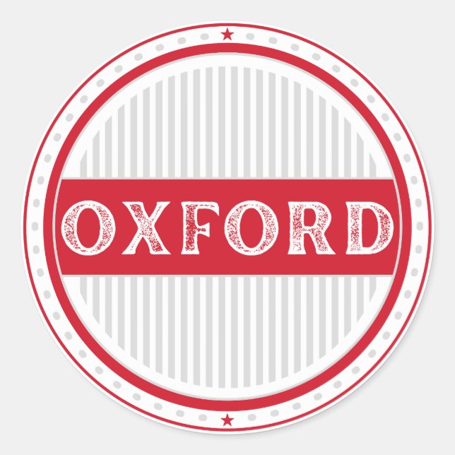 Oxford City Pride Emblem – English Identity Classic Round Sticker (Front)