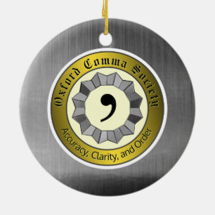 Oxford Comma Society Ceramic Tree Decoration