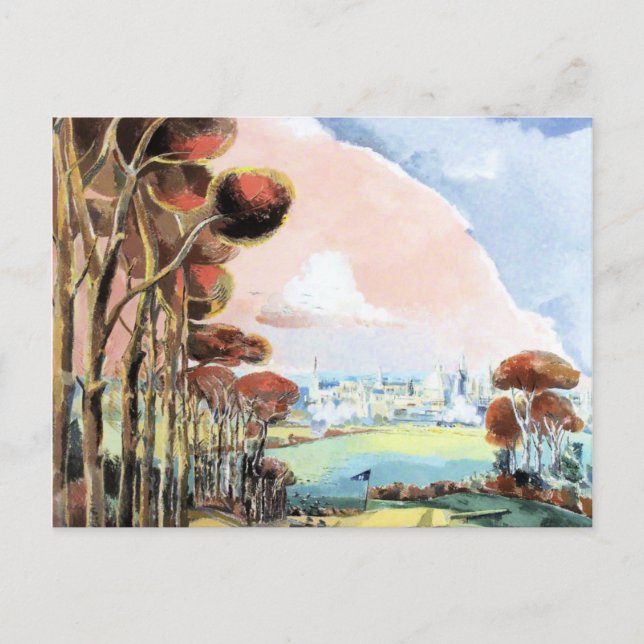 Oxford During the Ward, painting by Paul Nash Postcard (Front)