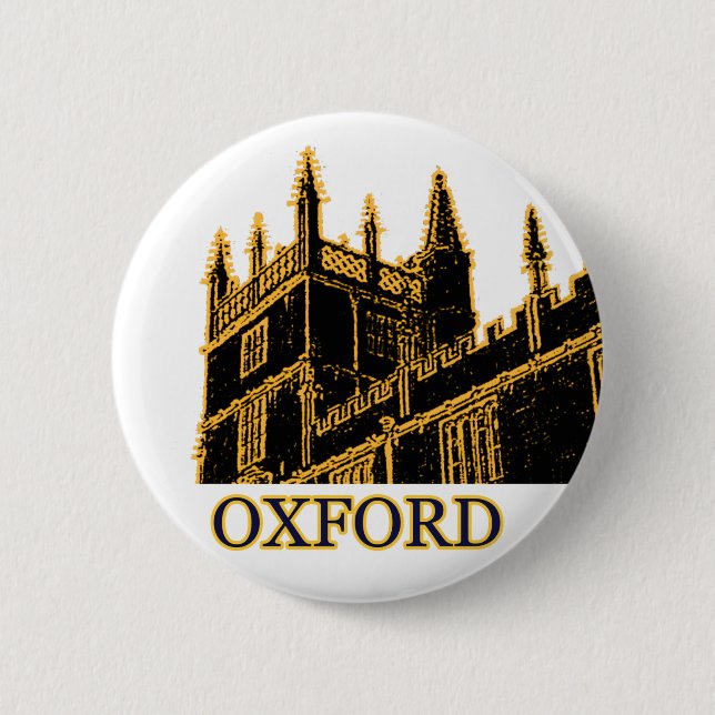 Oxford England 1986 Building Spirals Brown 6 Cm Round Badge (Front)