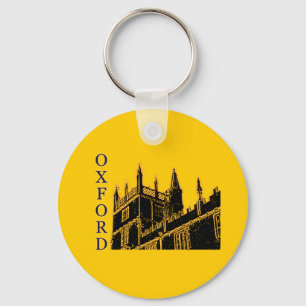 Oxford England 1986 Building Spirals Brown Key Ring