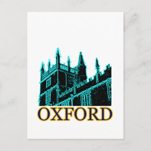 Oxford England 1986 Building Spirals Cyan Postcard