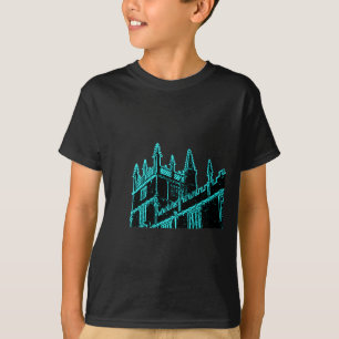 Oxford England 1986 Building Spirals Cyan T-Shirt