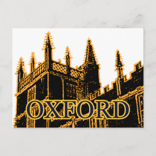 Oxford England 1986 Building Spirals Gold Postcard