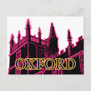 Oxford England 1986 Building Spirals Magenta Postcard