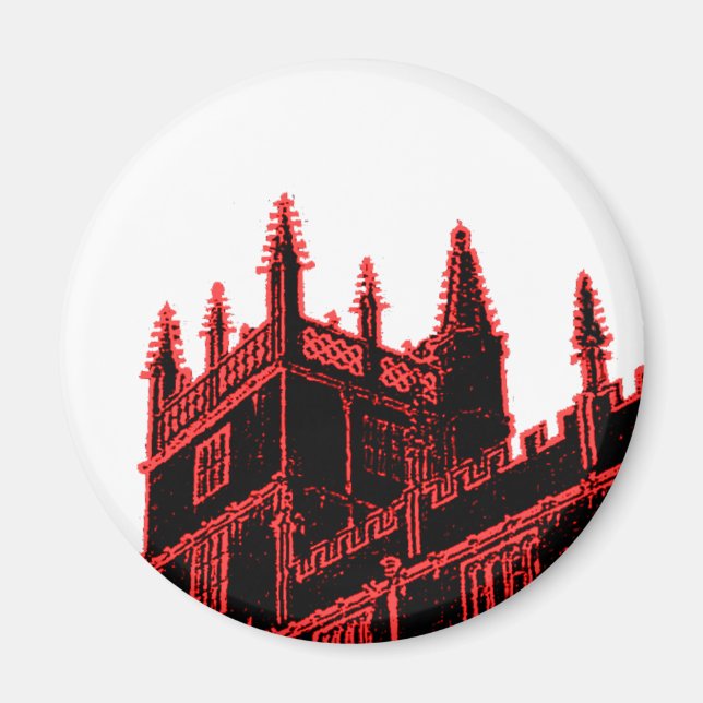 Oxford England 1986 Building Spirals Red Magnet (Front)