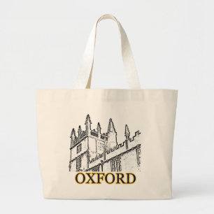 Oxford England 1986 Building Spirals White Large Tote Bag