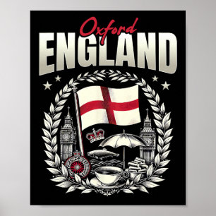 Oxford England Flag Souvenir Oxford Vacation  Poster