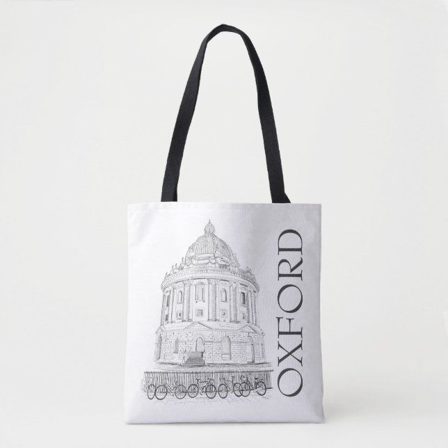 Oxford England Radcliffe Camera Illustration Tote Bag (Front)