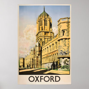 Oxford England Travel Poster Vintage British