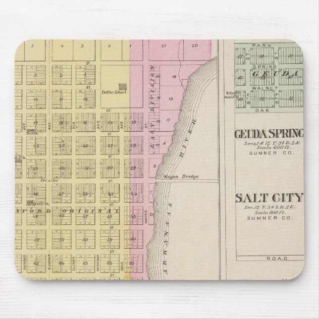 Oxford, Geuda Springs and Salt City Mouse Pad (Front)