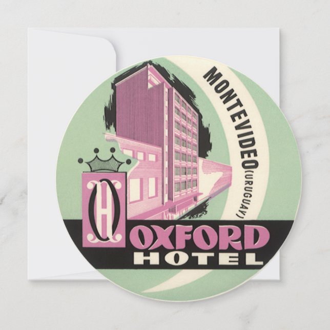 Oxford Hotel, Montevideo, Uruguay, Vintage Travel (Front)