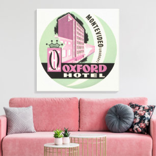 Oxford Hotel, Montevideo, Uruguay, Vintage Travel Canvas Print