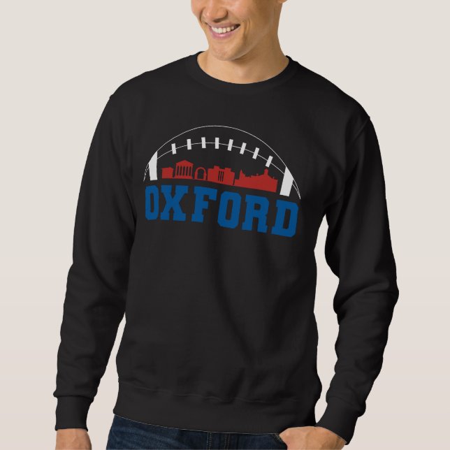 Oxford Mississippi Skyline Football Sweatshirt (Front)