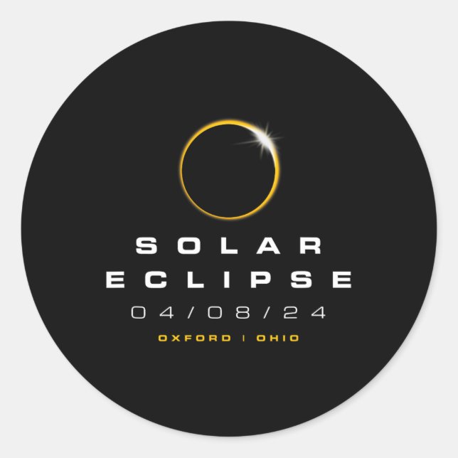 Oxford Ohio Solar Eclipse  Classic Round Sticker (Front)