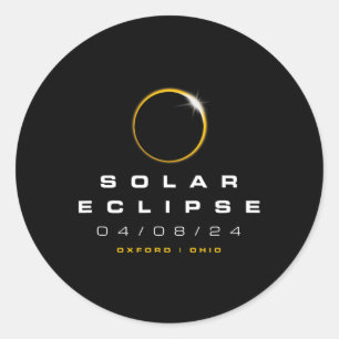 Oxford Ohio Solar Eclipse Classic Round Sticker