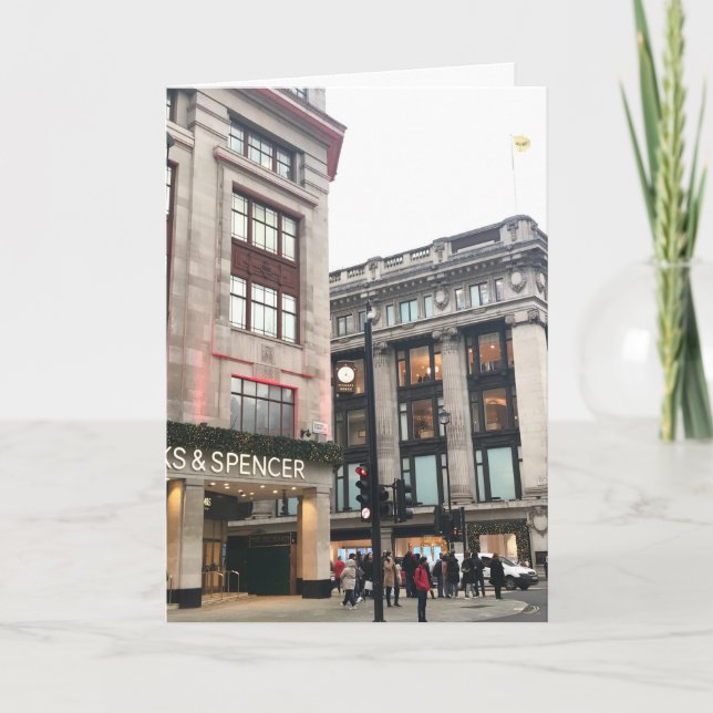 Oxford Street London UK Festive Christmas Shopping Card (Front)